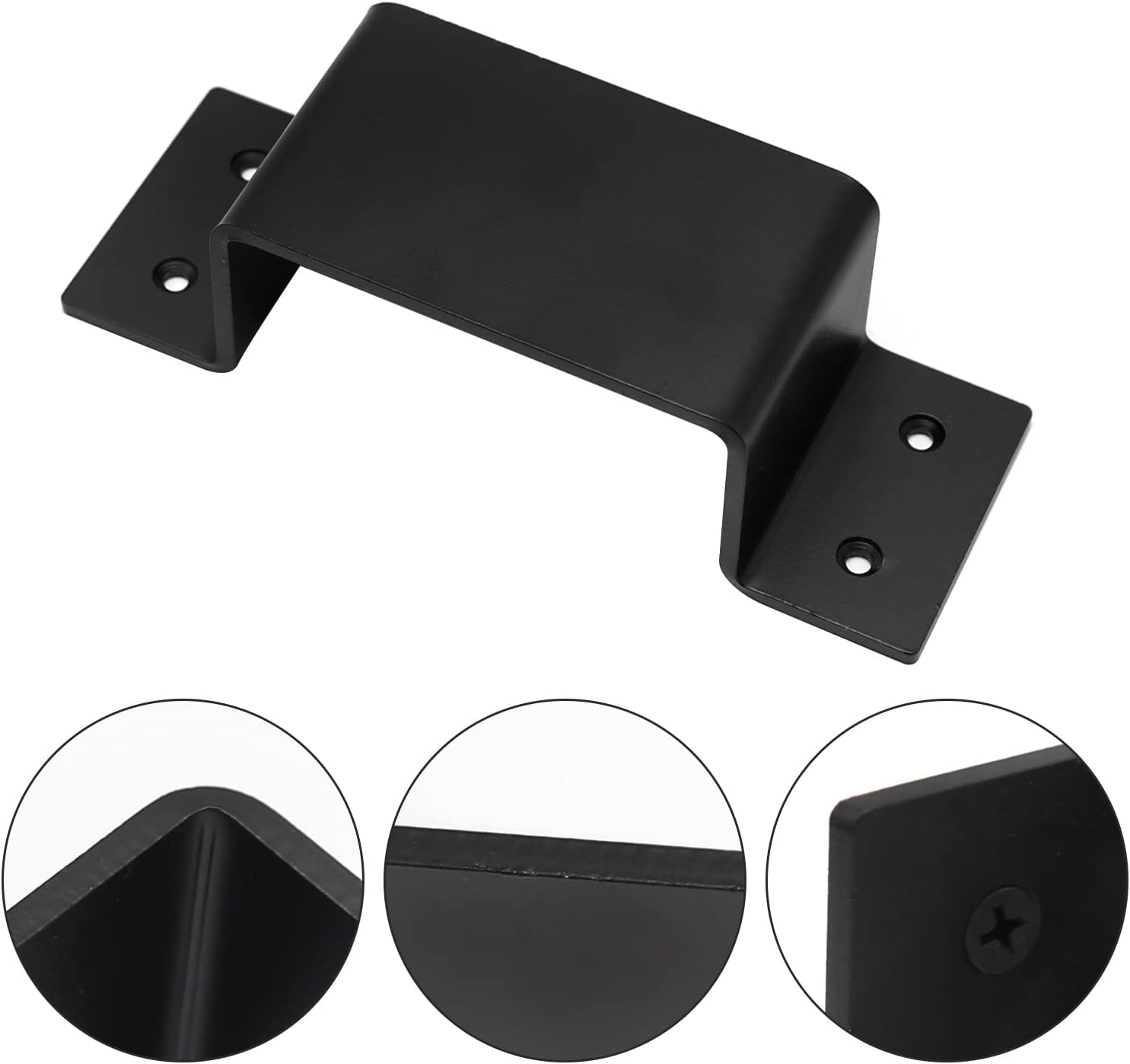 Trailer Brackets, 4 Pack, Black, Carbon Steel, Floor Mount, Fits 2x4 Lumber Uprights or Steel Stake Posts