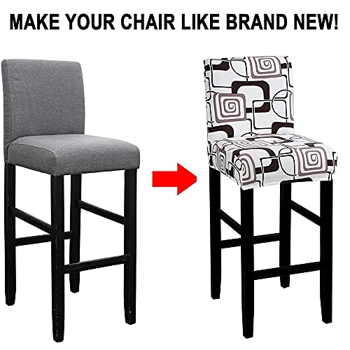Housses de tabouret de bar extensible pour chaises hautes de cuisine, lot de 4 - 6