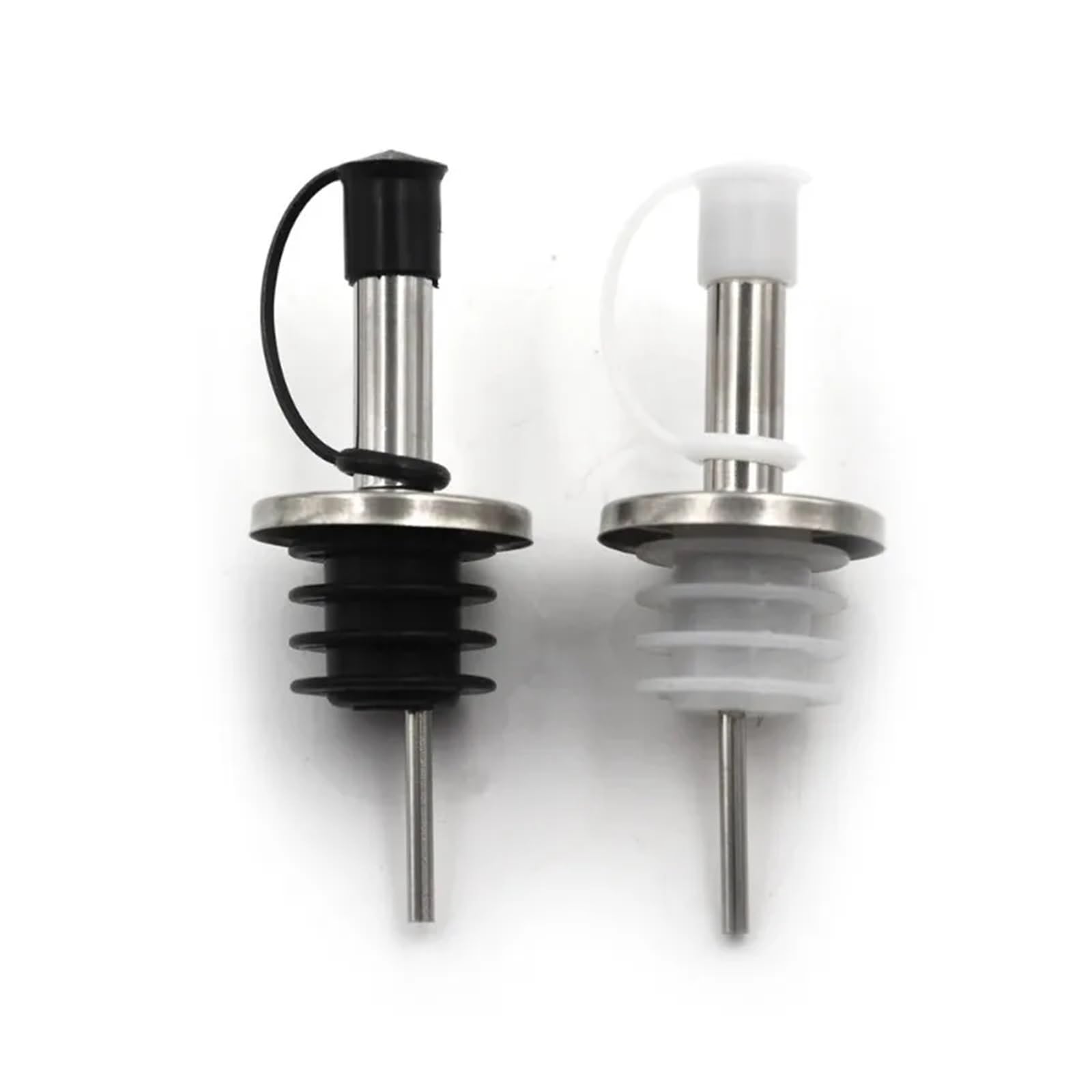 Bouchons à vin 30 pièces verseur de bec bouteille d'huile en acier inoxydable avec bouchon flacon liège distributeur d' for garder le Champagne frais(Black)