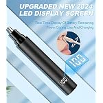 Nose Hair Trimmer with LED Display- 2025 Professional Painless Ear Hair Trimmers for Men and Women, USB Rechargeable Nose Hair Trimmer Clipper – 14,000 RPM IPX7 Waterproof Dual Edge Blades, Black E - Image 3