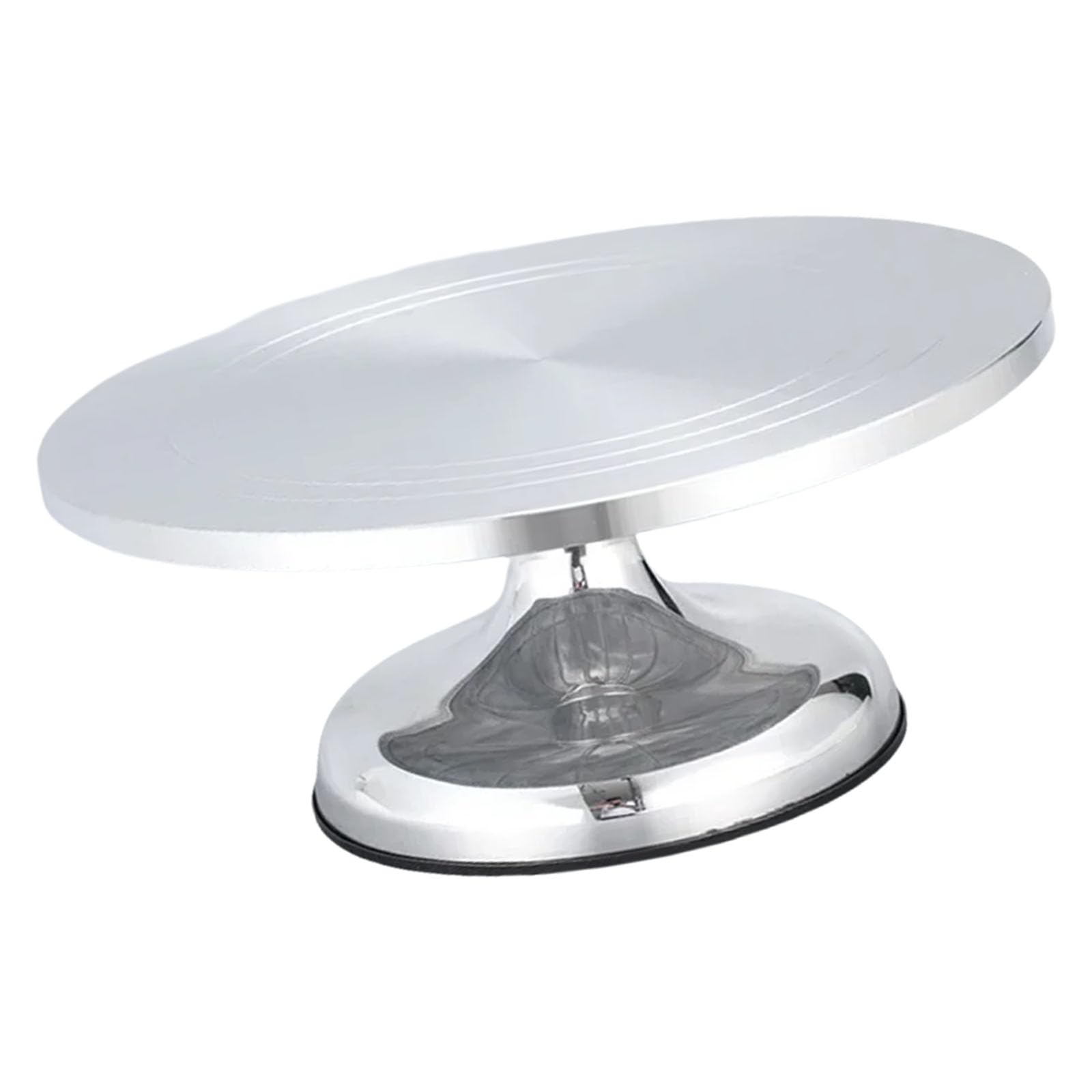 Uqezagpa Silver Professional Cake Turntable For Cupcake And Pastries Aluminum Alloy Dessert Decorating Stand Baking Tool For Kitchen Professional Cake Stand