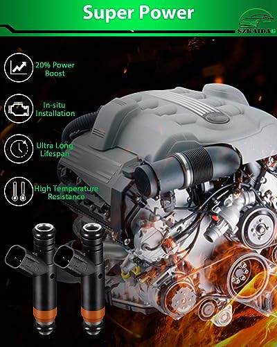 SZKAIDAG Fuel Injectors for:-Ford E150 2002-2003 E250 1999-2003 F150 1999-2003 F150 Heritage 2004 4.2L OE#FJ460 FI11373S 800800-1467N 6PCS - Thumbnail 4