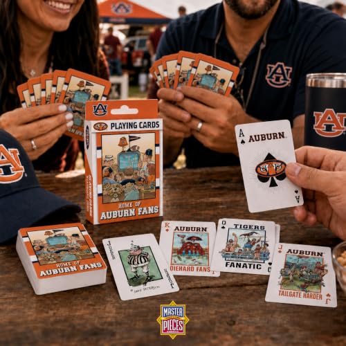 Image of Masterpieces Officially Licensed NCAA Auburn Tigers Playing Cards for Fans - 54 Card Deck for Adults