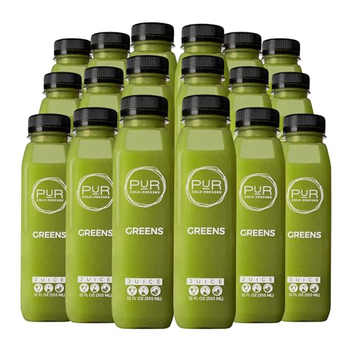 PUR Cold-Pressed Juice – Greens Juice 18 Pack – Kale,