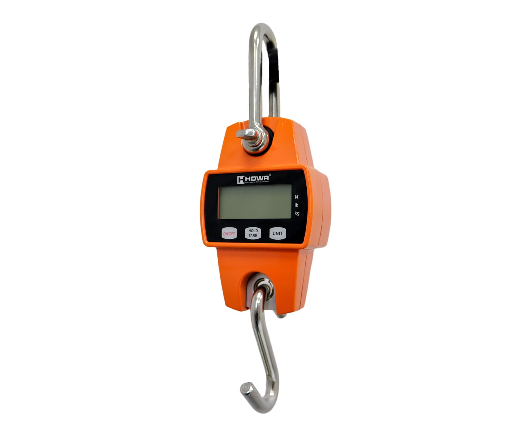 HDWR wagPRO-H300 Hakenwaage 300 kg, Hängewaage mit Tara, digital | Genauigkeit 50 g, Tara, 3x AA-Batterien, bis 150 Stunden Betrieb, Digitalanzeige