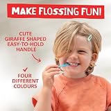 Jack N' Jill dziecięca nić dentystyczna, ekologiczne indywidualnie owinięte kostki do nici dentystycznej, uchwyt w kształcie żyrafy, nici nadające się do recyklingu łatwo przesuwają się między zębami - 1 x 30 sztuk