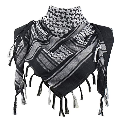Image of Explore Land Cotton Shemagh Keffiyeh Tactical Desert Scarf Neck Head Wrap with Tassel for Men Women