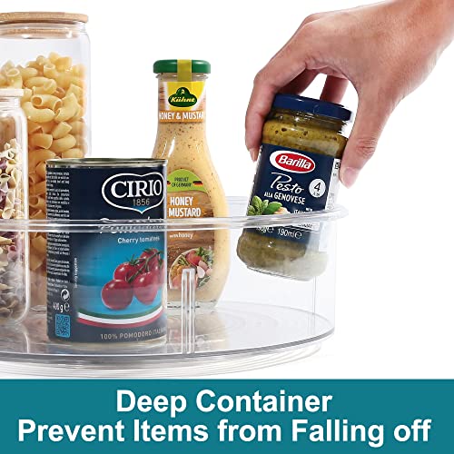 Lotfancy Lazy Susan Organizer, Pack Of 2, 12” And 10” Round Lazy Susan Turntable For Cabinet, Clear Plastic Rotating Storage Container For Table, Pantry #TOP3