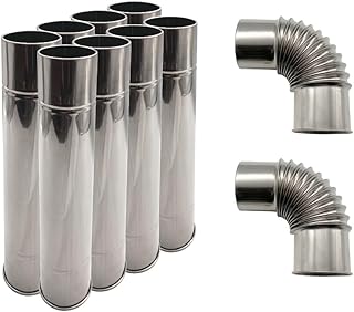 ILLITAN Stove Pipe,Wood Stove Chimney,2.36'' Diameter, Straight Section & 90° +90°Elbow, for Wood Stove Chimney Vent Pipe, Durable & Rust-Resistant
