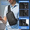hk Men's Shoulder Crossbody Chest Waterproof Anti-Theft Sling Bag with USB Charging Port for iPad 11.3 for Outdoor Sport Travel Casual Office Business (Black) #5