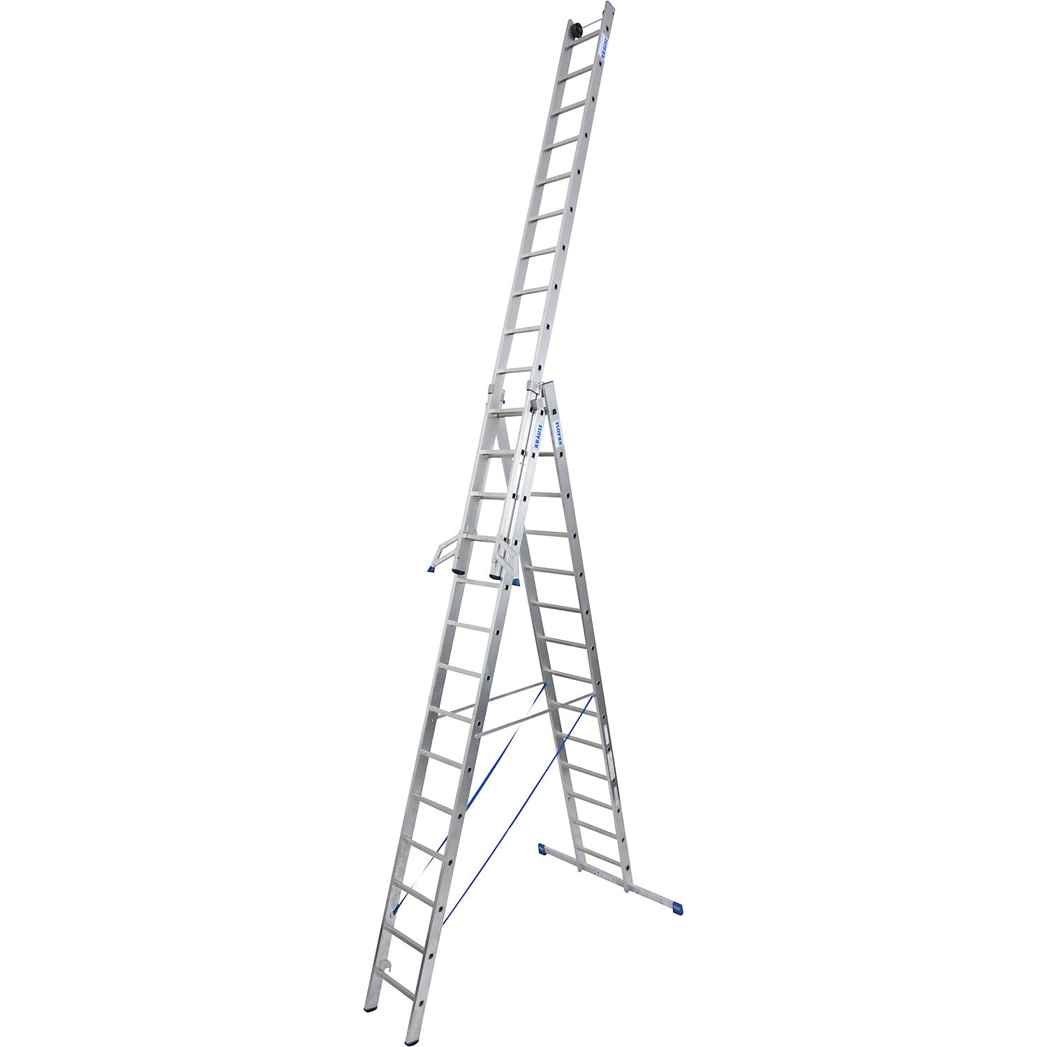 KRAUSE | Vielzweckleiter | 3 x 14 Sprossen | Metall | Mehrfarbig | 3-teilig, mit herausnehmbarem Leiterteil, 3 x 14 Sprossen