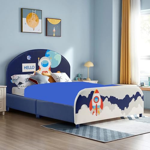 Image of Sensory Bed Sheet for Deep Pressure Therapy - Spandex Bed Sheet - Sensory Compression Blanket for ADHD, Autism - Breathable & Hypoallergenic, Blue, Twin Size