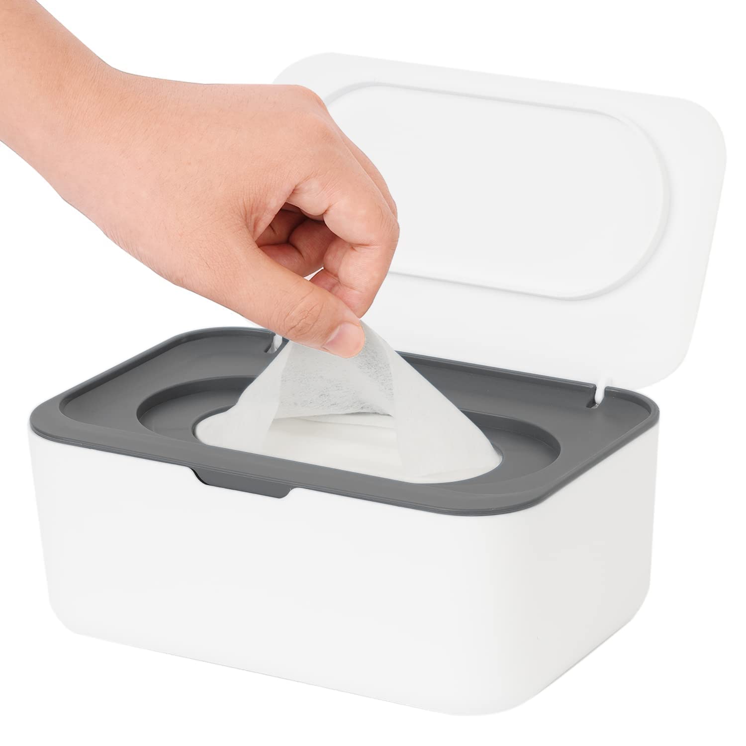 Xeerabdi Wet Wipe Dispenser Baby Napkin Storage Box | Tissue Paper Holder Box Dust-Proof Lid Wet Tissue Box Wet Wipe Case Holder with Lid Keeps Wipes Fresh for Home, Office, Car