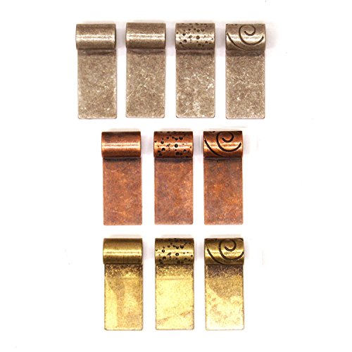 Find-Its TTC-07 4 Plain 3 Textured Antique Combo Tube Top Bails (10 Pack)
