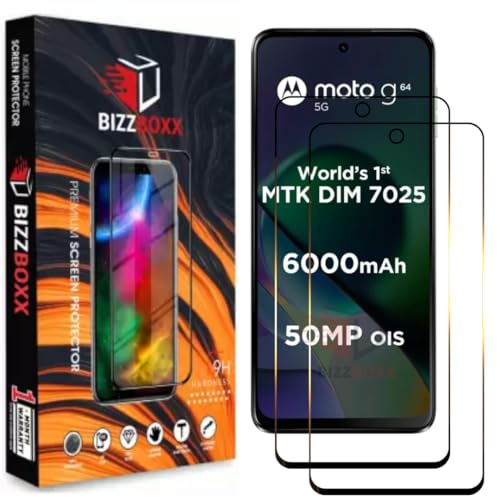 Image of Premium Screen Protector With Camera Cut | Motorola Moto G64 5G | Moto G 64 | Tempered Glass Guard | Anti Static | Edge to Edge | 9H Hardness | With Easy Installation Kit (Pack of 2)
