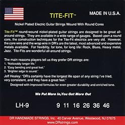 DR String LH-9 Tite-Fit Jeu de cordes pour guitare electrique - Les Beatles, Paul McCartney, John Lennon, RIngo Starr, George Harrison DR String LH-9 Tite-Fit Jeu de cordes pour guitare electrique – Image 3