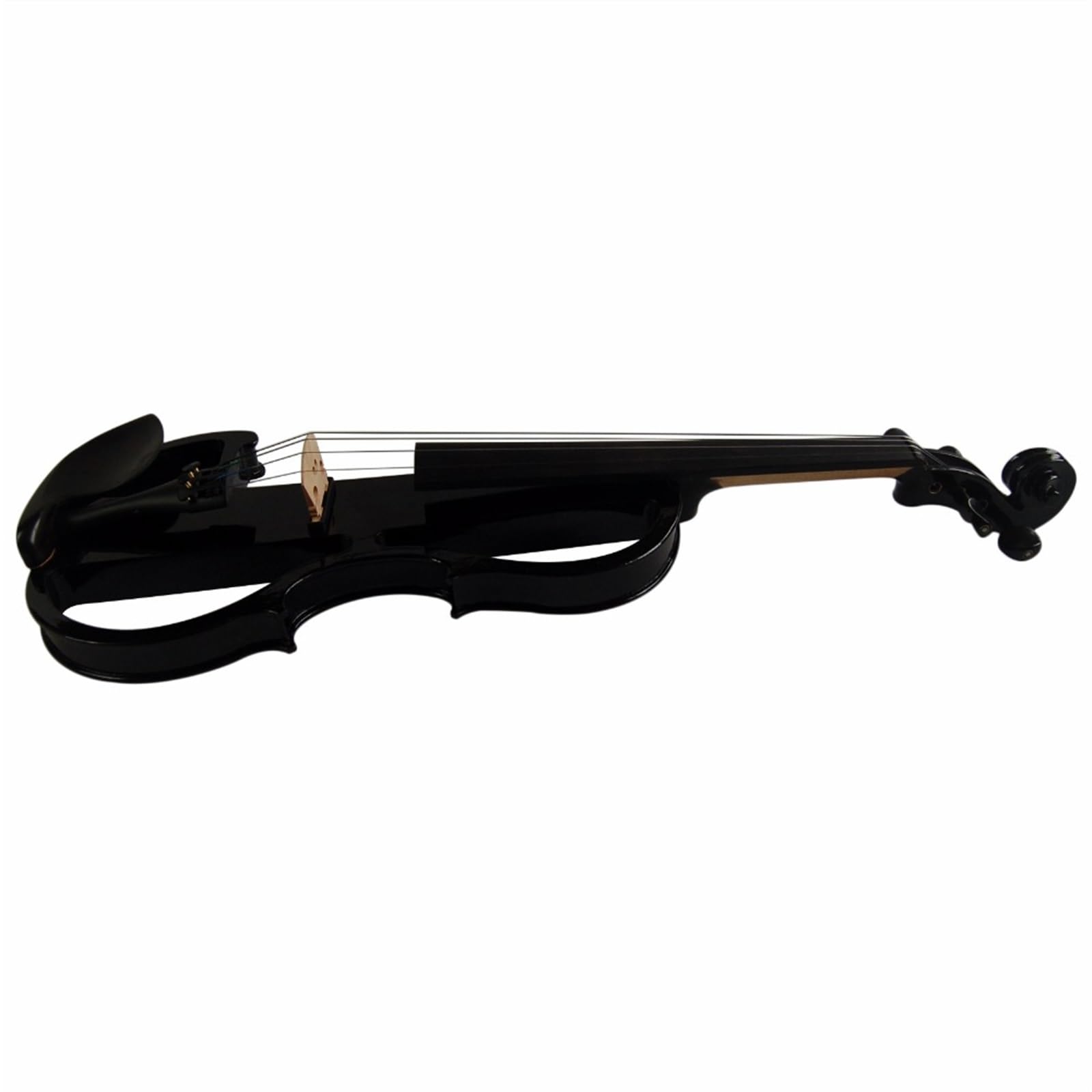 Violon Silencieux En Bois Massif Purement Noir Pièces De Raccords En Ébène 4/4 Violon Électrique Pleine Grandeur