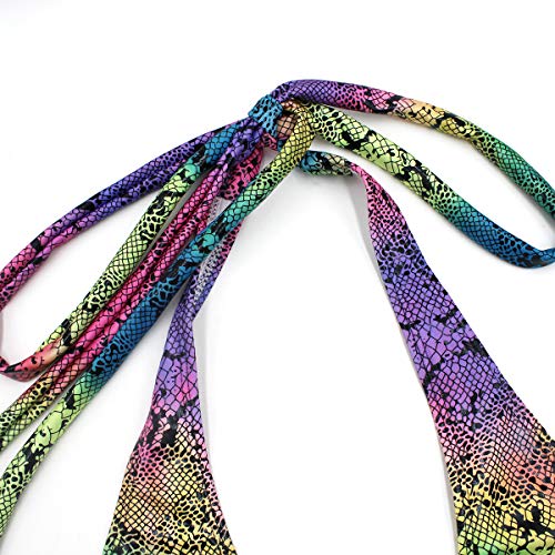 Women Rave Sexy Snakeskin Print Swimsuit Deep-V Monokini Bathing Suit for Dance4