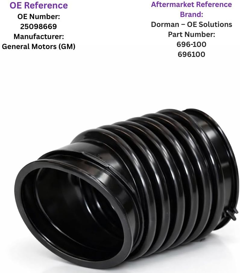 Engine Air Intake Filter Hose Compatible With 1992–1995 Bravada Jimmy Sonoma S10 Blazer 4.3L V6 | Replaces 696-100 25098669
