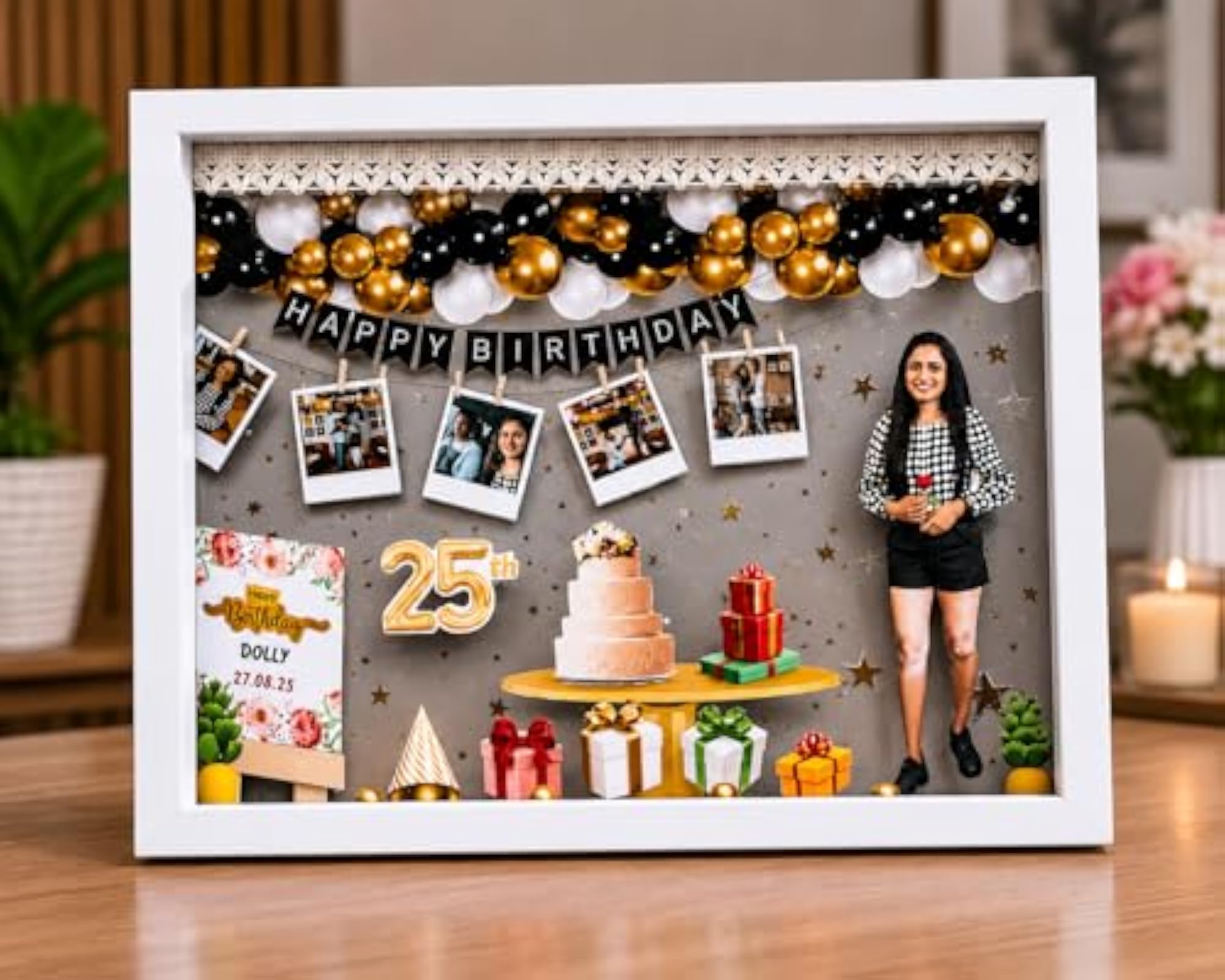 Personalized Birthday 3D Miniature Shadow Box Frame