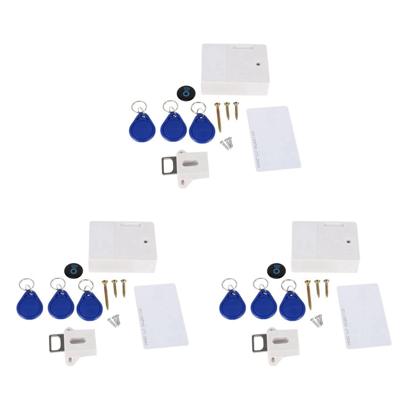Jnchdghwa White 3X Digital Cabinet Intelligent Electronic Locks Sensor Lock Emid Ic Card Drawer For Wardrobe Furniture B