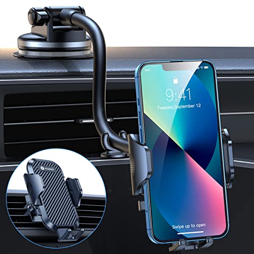 Vicseed [All Cars Friendly] Phone Mount For Car [Flexible Durable Long Arm] Car Phone Holder Mount Windshield Dashboard Strong Suction Cell Phone Holder Car For Iphone 14 13 Pro Max All Mobile Phones #TOP25