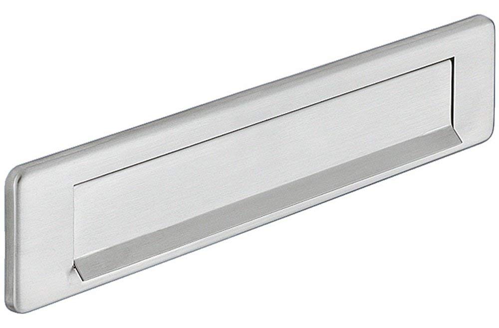 Gedotec Postschlitz Porte Briefeinwurf-Klappe Inox Mat Zeitungsklappe pour Portes de Maison & Portes D'Entrée | Einwurfblende 350 X 73 mm | 1 Pièce - Brief-Einwurf Carré avec Matériel de Montage