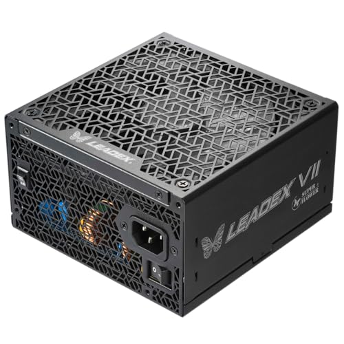 Super Flower Leadex VII XG 1300W 80+ Gold Cybenetics Platinum Full Modular ATX 3.1 & PCIe 5.1 W/12VHPWR Cable (2x8pin - 16pin Native Cables) Power Supply FDB Fan SF-1300F14XG Black Version