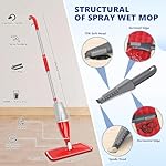 Spray Mops for Floor Cleaning: EXEGO Wet Mop with 3 Washable Microfiber Pads for Swiffer Powermop - Floor Flat Mop Dust Dry Nops for Hardwood Tile Wood Laminate Vinyl Marble - Home Commercial Mop - Image 2