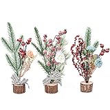 Perfecto como pieza central de mesa o complemento decorativo para encimeras, mesas auxiliares o escritorio de oficina debido a su diseño compacto. Experimente el espíritu de las fiestas en su hogar con estos hermosos árboles de Navidad de mesa.