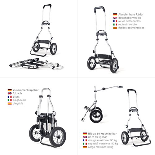 Andersen Einkaufstrolley - Royal Shopper - klappbar - Aufhängung für Einkaufswagen - belastbar 50 kg - Aluminium - Trolley - Metallspeichen-Rad Ø 25 cm