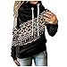 Luckycat Hoodi Sweat-shirt de Noël pour femme, grande taille, automne, hiver, décontracté, imprimé à manches longues avec capuche, poches, pull, Noir , S