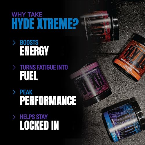 Image of Prosupps HYDE Xtreme- Hard Hitting Energy Pre Workout Supplement | Caffeine, Beta-Alanine, Creatine Hcl, L-Arginine | For Muscle Pump, Vascularity|30 Servings (Blue Razz), Powder, 195 grams