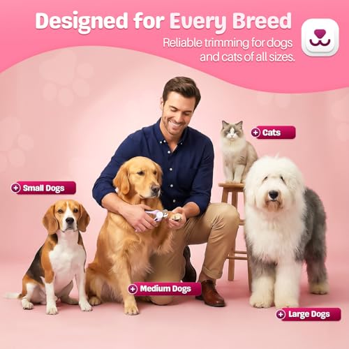 Flexzion Dog Nail Clipper - Pet Cat Toe Claw Trimmer Scissor Grooming Tool With Stainless Steel Blades File Easy Grip Handle Safety Guard To Avoid Overcutting For Small Medium Large Breed Puppy (Pink) - 9