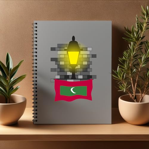 Carnet A5 Maldives Street Lamp Bricks avec pages lignées et reliure durable pack de 20