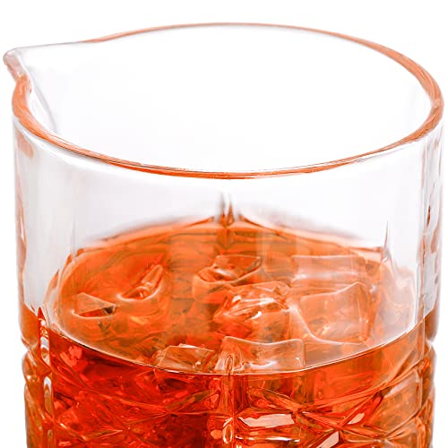 Coloch 2 Pack Crystal Cocktail Mixing Glasses, 22 Oz Vintage Bar Mixing Pitcher Weighted Bottom Seamless Cocktail Stirring Glasses for Whiskey, Martini, Dishwasher Safe by Coloch - Image 4