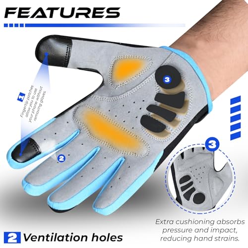 WESTWOOD FOX Cycling Gloves for Men – Full Finger BMX &