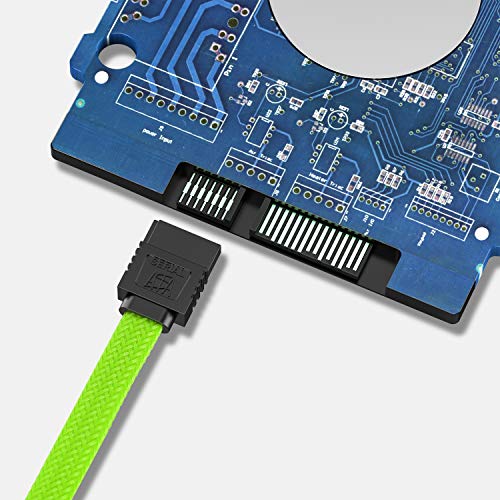 Qivynsry 3Pack Sata Cable Iii 3 Pack 90 Degree Straight To Right Angle 6Gbps Hdd Sdd Sata Data Cable With Locking Latch 50Cm 18 Inch For Sata Hdd, Ssd, Cd Driver, Cd Writer, Green #TOP4