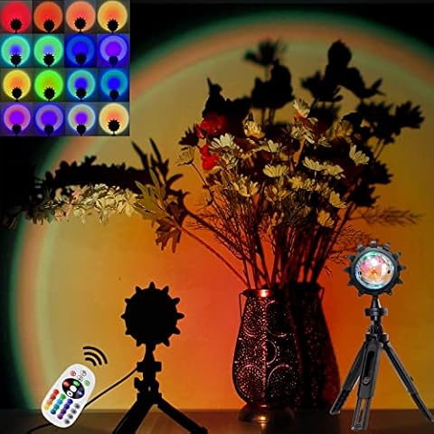 Forlivese Sunset Lamp,16 Colors Sunlight Lamp,Sunset Light with 360° Rotation Romantic Visual & Adjustable Tripod,Mood Lamp Sunset Light for Photography/Vlog/Home Decor/Background Party/Festival Gift Cover