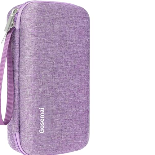 Image of Gosemai Insulin Cooler Travel Case with 2 Ice Packs TSA Approved Hard Shell Diabetic Medication Bag for Insulin Pens Syringes and Tablets Compatible with Ozempic Mounjaro (Purple Small)