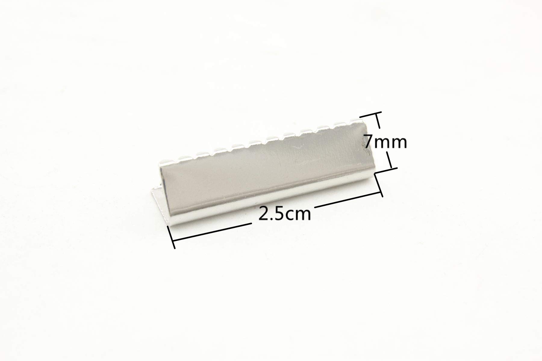 1 inch / 25mm Ribbon end Clasps end caps Findings Cord Ends Copper Crimp Ends 14 Pieces per lot Nickel CK21