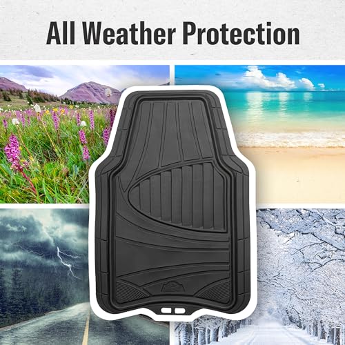 image for Armor All 4-Piece Floor Mats, Trim-to-Fit All-Weather Mats for Cars, T
