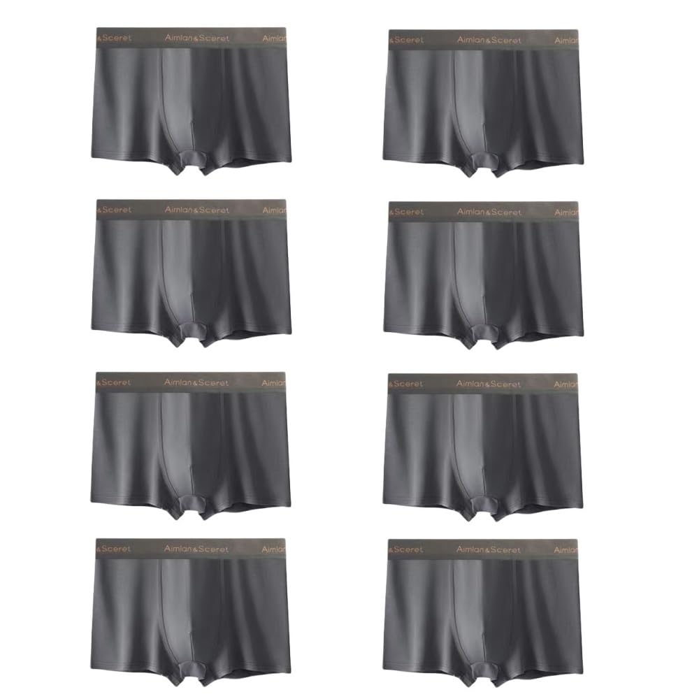 Yoyadoy Men's Dark Grey 10 Pack Of Breathable Boxer Shorts, High Elastic Waistband, Cotton Underpants,Comfort Fit, Anti-Curl Hems Underwear. (Uk, Alpha, 6XL, 7XL, Regular, Regular, )