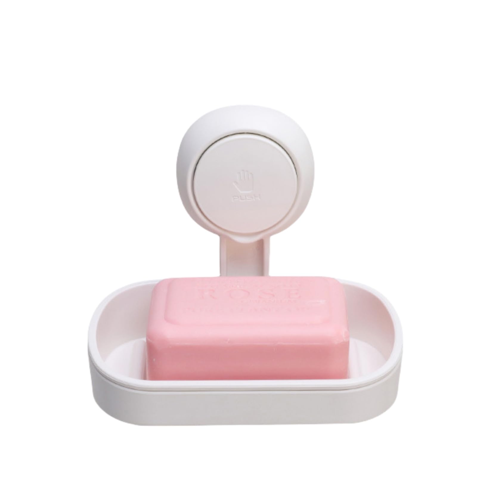 Suction Soap Dishes for Bathroom,Soap Bar Holder for Shower Wall,Wall Mounted Soap Holder Bar for Shower, Max Hold 5 KG, Drill-Free, Removable Plastic Soap Case with Drainage, Sponge Holder （White）