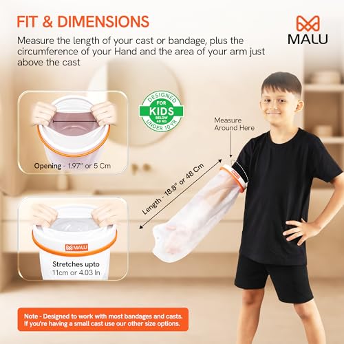 Image of 100% Waterproof Arm Cast Cover for Shower & Bath | Resuable Kids Cast Protector | Cast Covers for Shower Arm | Waterproof Shield for Showering After Surgery