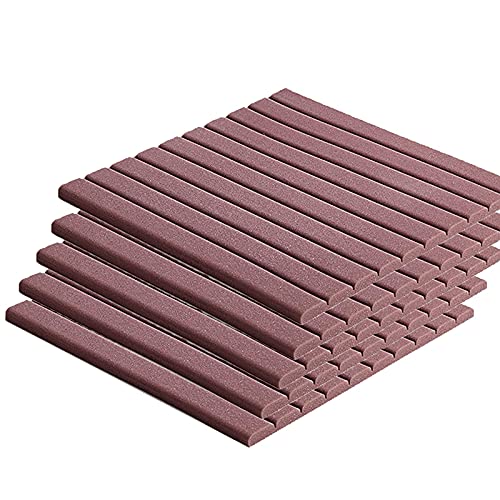 GAXQFEI Panel de Absorción de Algodón de Aislamiento Acústico de Alta Densidad de 5 Piezas Tratamiento Acústico Absorbente de Aislamiento de Voz 50 Veces; 50 Veces; 2Cm,Marrón Retardante de Llama