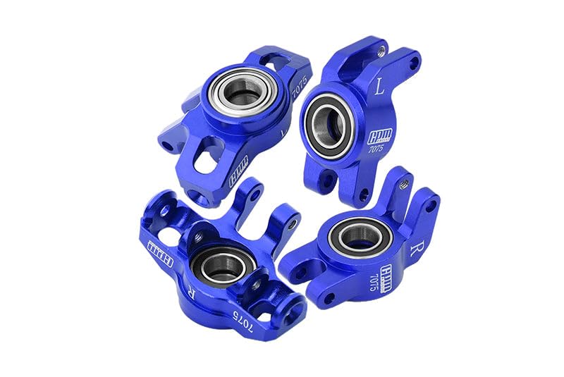 Aluminum 7075 Alloy Front Steering Block Upgrade For Arrma 1/14 Mojave GROM RC Truck (Blue) - Includes Bearings - View #11