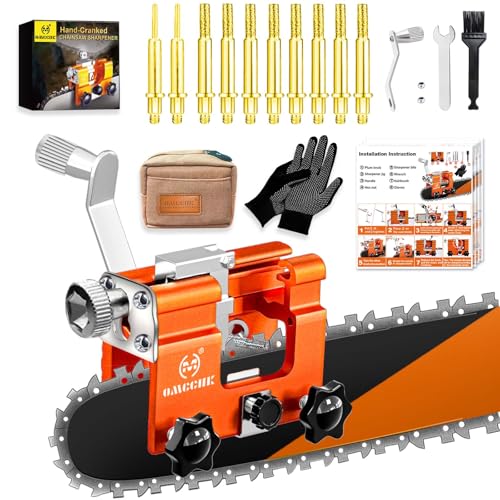 Image of Chainsaw Sharpener Tool Kit, Universal Chain Saw Sharpener Jig with 10 High Hardness Titanium Plated Diamond Bits & Carry Bag Chainsaw Blade Sharpening Jig Accessories for 4 inch- 22 inch