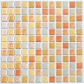 Yoillione 3D Mosaic Tile Sticker Removable Wallpaper Tile Yellow, 3D Self Adhesive Wall Tiles Bathroom Wall Tiles for Kitchen Backsplash Yellow, PVC Square Decorative Vinyl Tile Decals, 4 Sheets