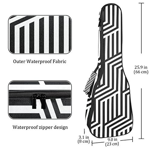 Sac robuste pour ukulélé soprano en mousse dense 10 mm et design hexagonal